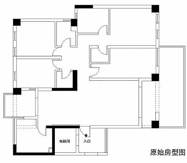 4室2厅的双阳台山景房 据说是隐贵的理想居所-原始户型