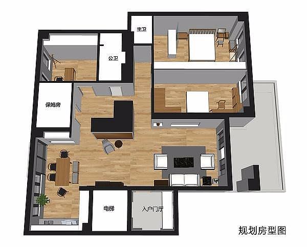 4室2厅的双阳台山景房 据说是隐贵的理想居所-平面设计图